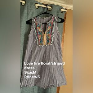 Love fire dress floral striped dress